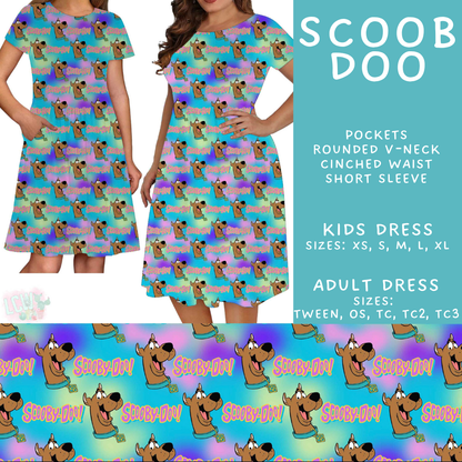 Batch #601 - Cool Characters 19 - Closes 10/21 - ETA mid Dec - Scoob Doo Adult & Kids Dresses