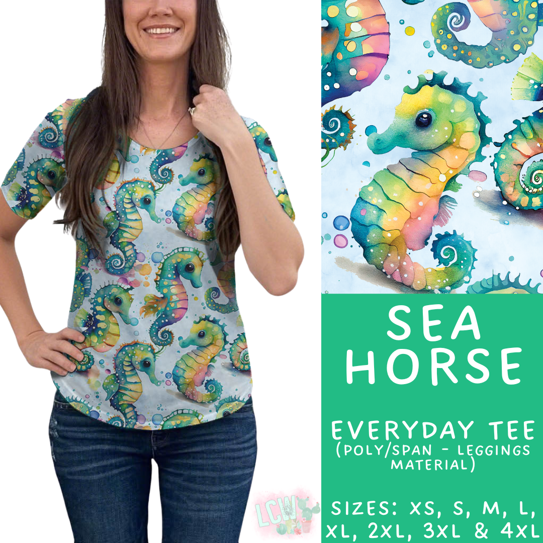 Batch #530 - Sea Life - Closes 5/15 - ETA mid July -  Seahorse Everyday Tee