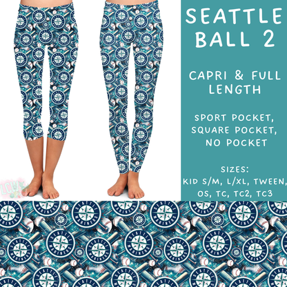 Batch #296 - Strike Out - Closes 2/28 - ETA late April - Seattle Ball 2 Full and Capri Length Leggings