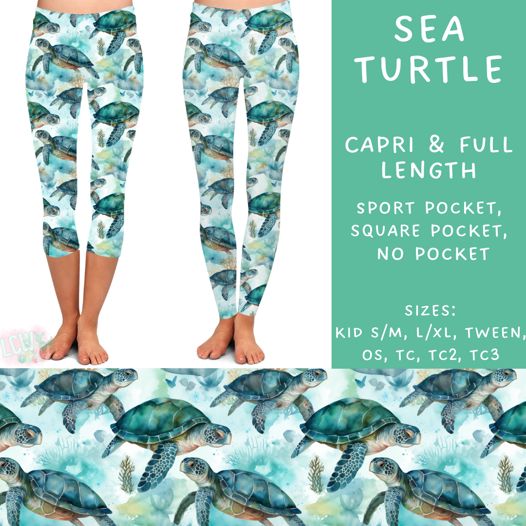 Batch #530 - Sea Life - Closes 5/15 - ETA mid July - Sea Turtle Full and Capri Length Leggings