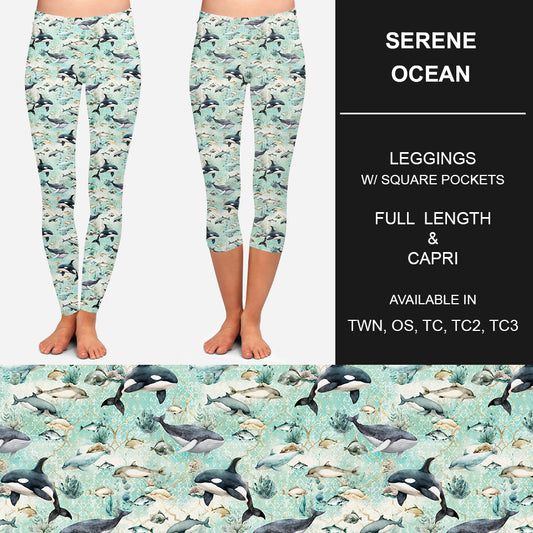 RTS - Serene Ocean Leggings w/ Pockets