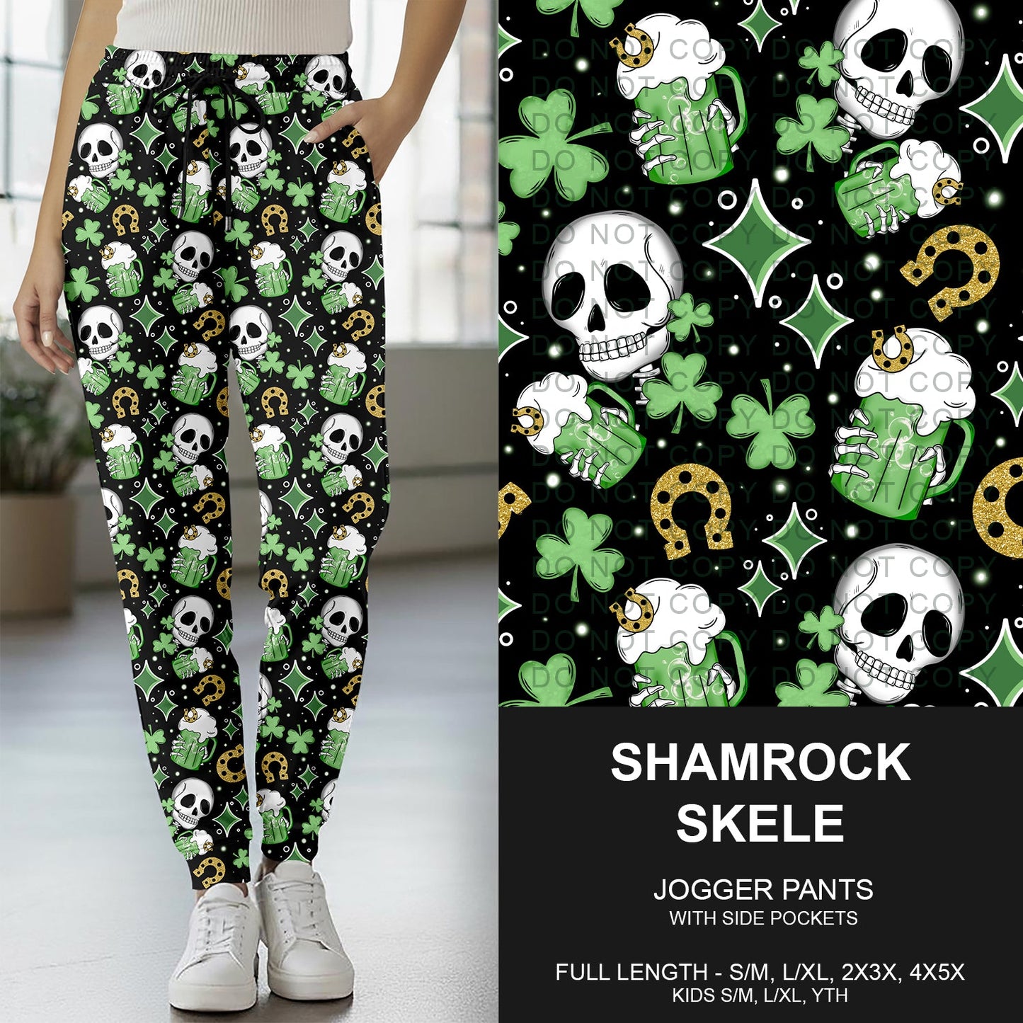 B268 - Preorder Shamrock Skele Joggers (Closes 12/28. ETA mid Feb.)