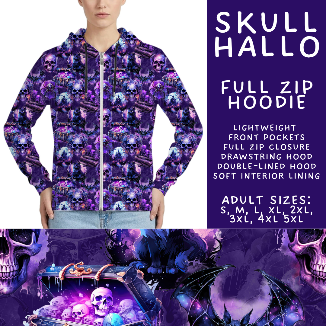 Batch #556 - Halloween 3 - Closes 7/15 - ETA mid Sept - Skull Hallo Full Zip Hoodie