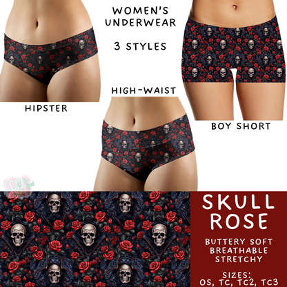 Batch #612 - Valentine's Matching Underwear - Closes 11/11 - ETA mid Jan - Skull Rose Women's Underwear