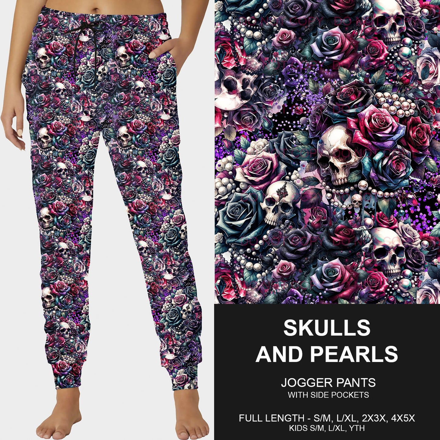 B203 - Preorder Skulls and Pearls Joggers (Closes 12/29. ETA late March)