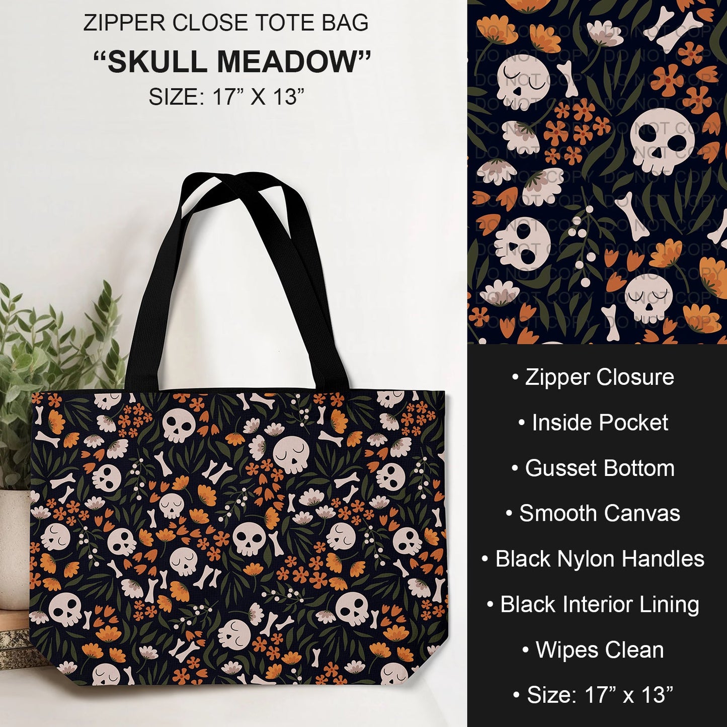 B232 - Preorder Skull Meadow Tote Bag (Closes 6/04. ETA: late July)
