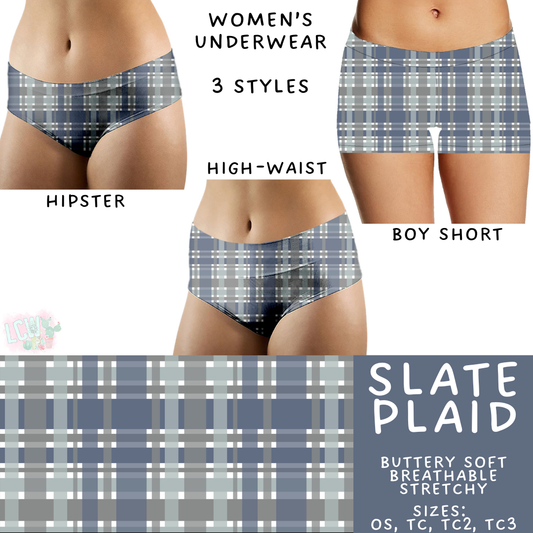 Batch #473 - Comfortable Underwear 5 - Closes 1/9 - ETA early March - Slate Plaid Women's Underwear