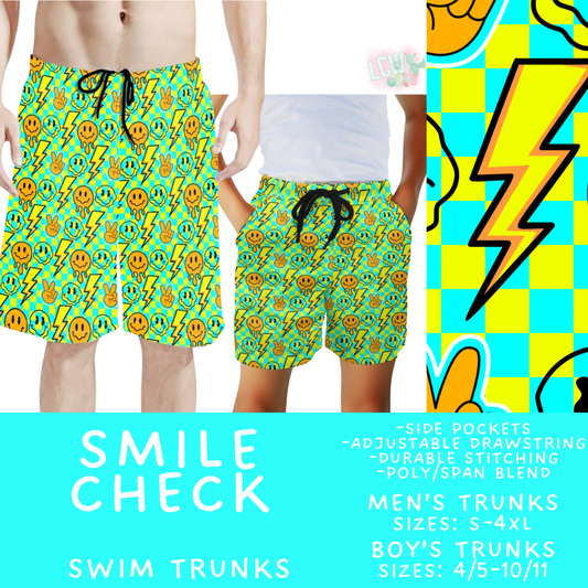 Batch #543 - Pool Party 2 - Closes 6/15 - ETA early/mid August - Smile Check Boys' & Men's Swim Trunks