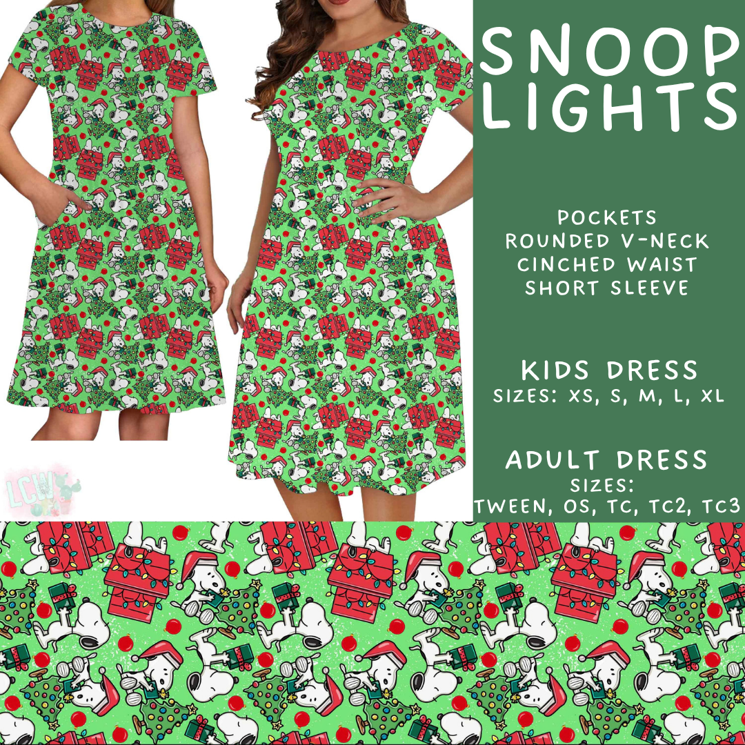 Batch #598 - Magical Character Christmas 2 - Closes 10/14 - ETA early Dec - Snoop Lights Adult & Kids Dresses