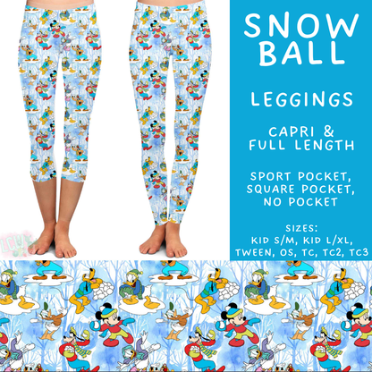 Batch #606 - Magical Character Winter - Closes 10/30 - ETA late Dec - Snow Ball Full and Capri Length Leggings