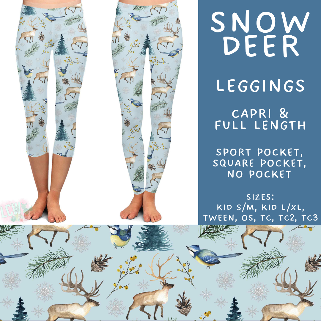 Batch #611 - Winter Collection - Closes 11/9 - ETA early/mid Jan - Snow Deer Full and Capri Length Leggings