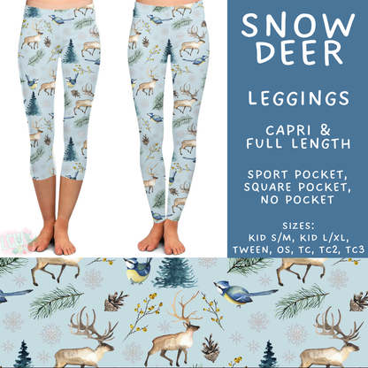 Batch #611 - Winter Collection - Closes 11/9 - ETA early/mid Jan - Snow Deer Full and Capri Length Leggings