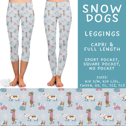 Batch #611 - Winter Collection - Closes 11/9 - ETA early/mid Jan - Snow Dogs Full and Capri Length Leggings