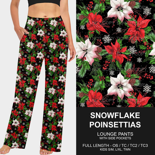 B188 - Preorder Snowflake Poinsettias Lounge Pants (Closes 10/20. ETA mid Dec)