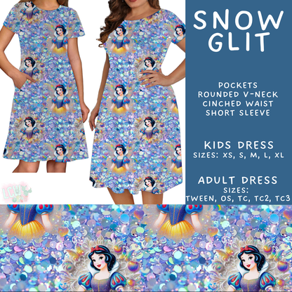 Batch #557 - Princess Glitter - Closes 7/17 - ETA mid Sept - Snow Glit Adult & Kids Dresses