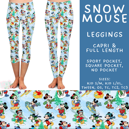 Batch #606 - Magical Character Winter - Closes 10/30 - ETA late Dec - Snow Mouse Full and Capri Length Leggings