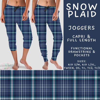 Batch #611 - Winter Collection - Closes 11/9 - ETA early/mid Jan - Snow Plaid Full and Capri Length Joggers
