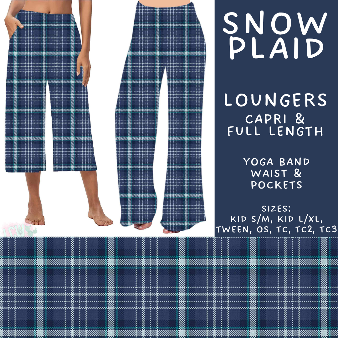 Batch #611 - Winter Collection - Closes 11/9 - ETA early/mid Jan - Snow Plaid Capri and Full Length Loungers