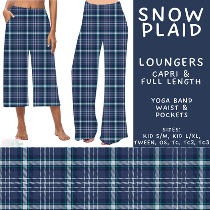 Batch #611 - Winter Collection - Closes 11/9 - ETA early/mid Jan - Snow Plaid Capri and Full Length Loungers