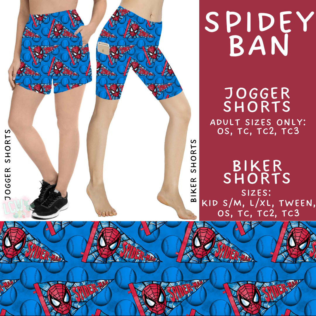 Batch #542 - Pennant Banner Collection - Closes 6/12 - ETA mid August - Spidey Ban Biker & Jogger Shorts