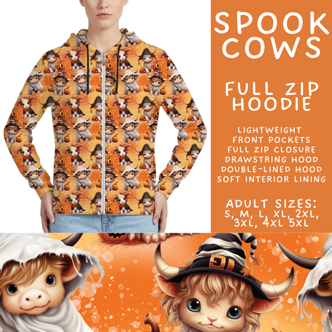 Batch #560 - Halloween 4 - Closes 7/26 - ETA late Sept - Spook Cows Full Zip Hoodie