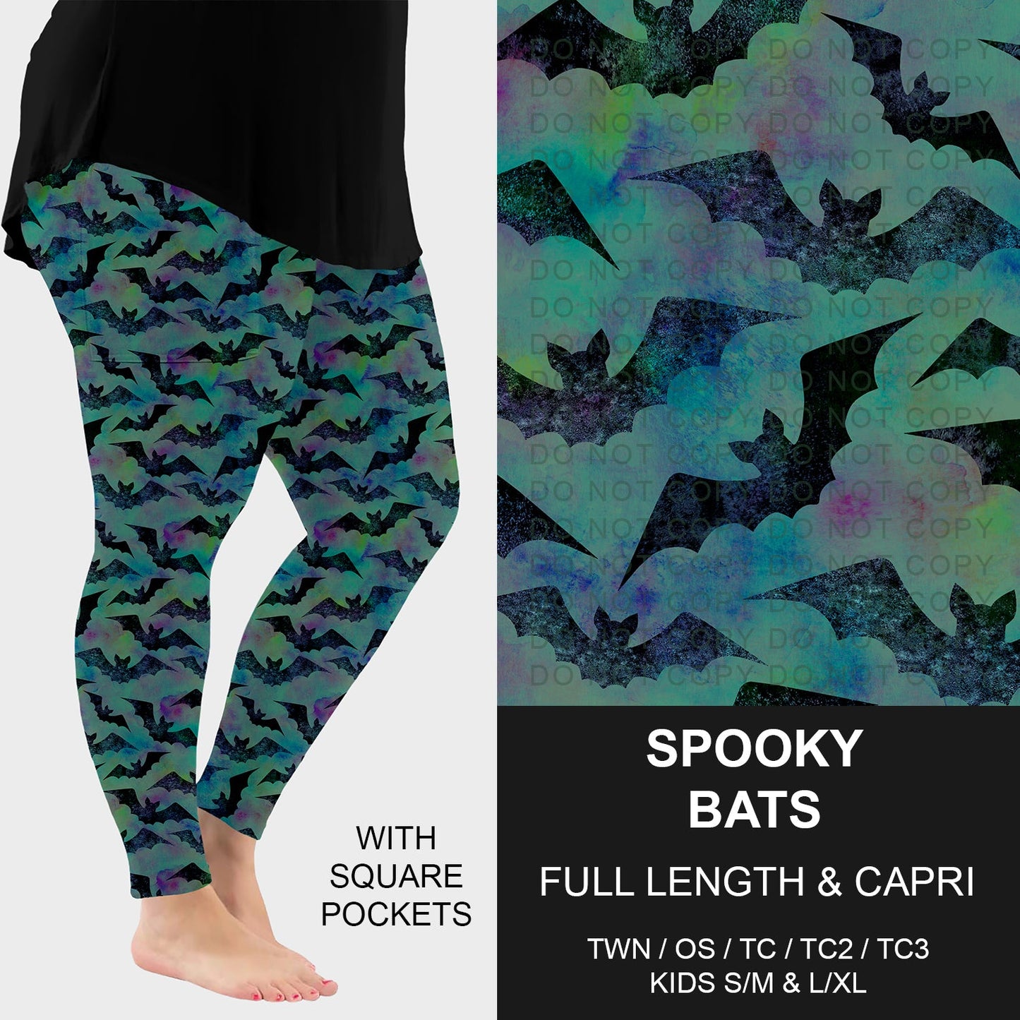 B299 - Preorder Spooky Bats Leggings w/ Pockets (Closes 7/12. ETA: mid Sept.)
