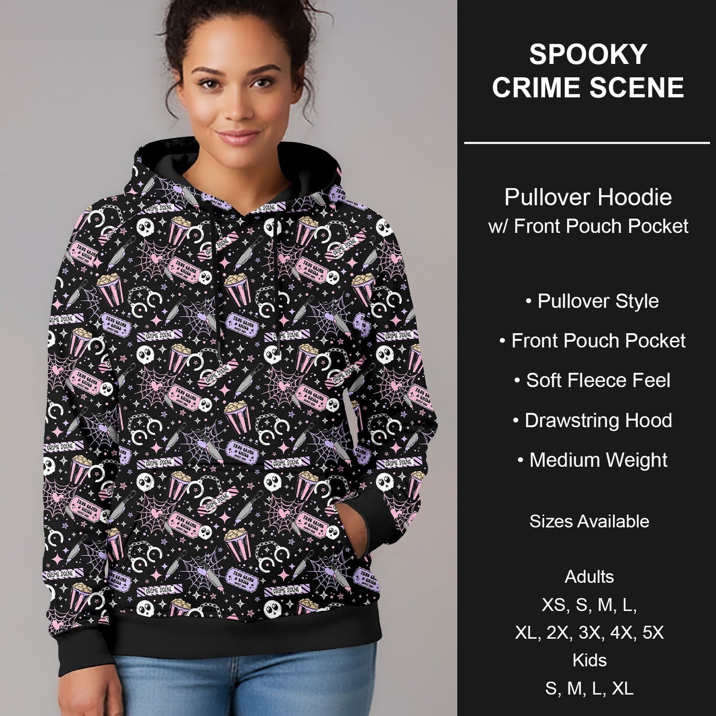 B297 - Preorder Spooky Crime Scene Pullover Hoodie (Closes 6/28. ETA early Sept.)