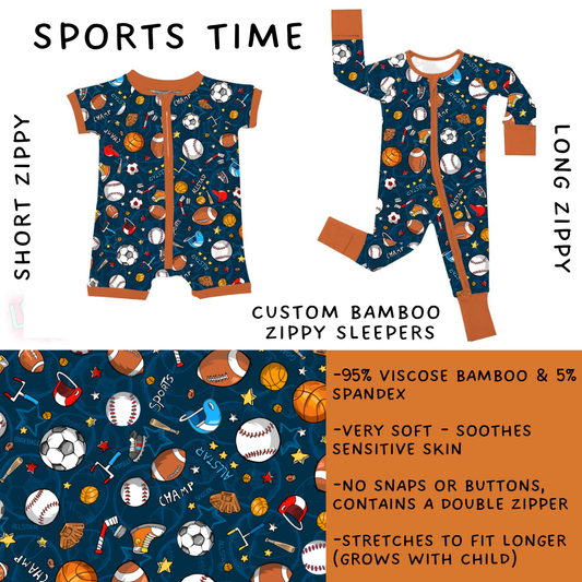 Batch #470 - Little Dreamers 7 - Closes 12/31 - ETA late Feb - Sports Time Short and Long Zippy Sleeper