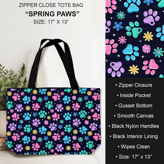 B232 - Preorder Spring Paws Tote Bag (Closes 6/04. ETA: late July)