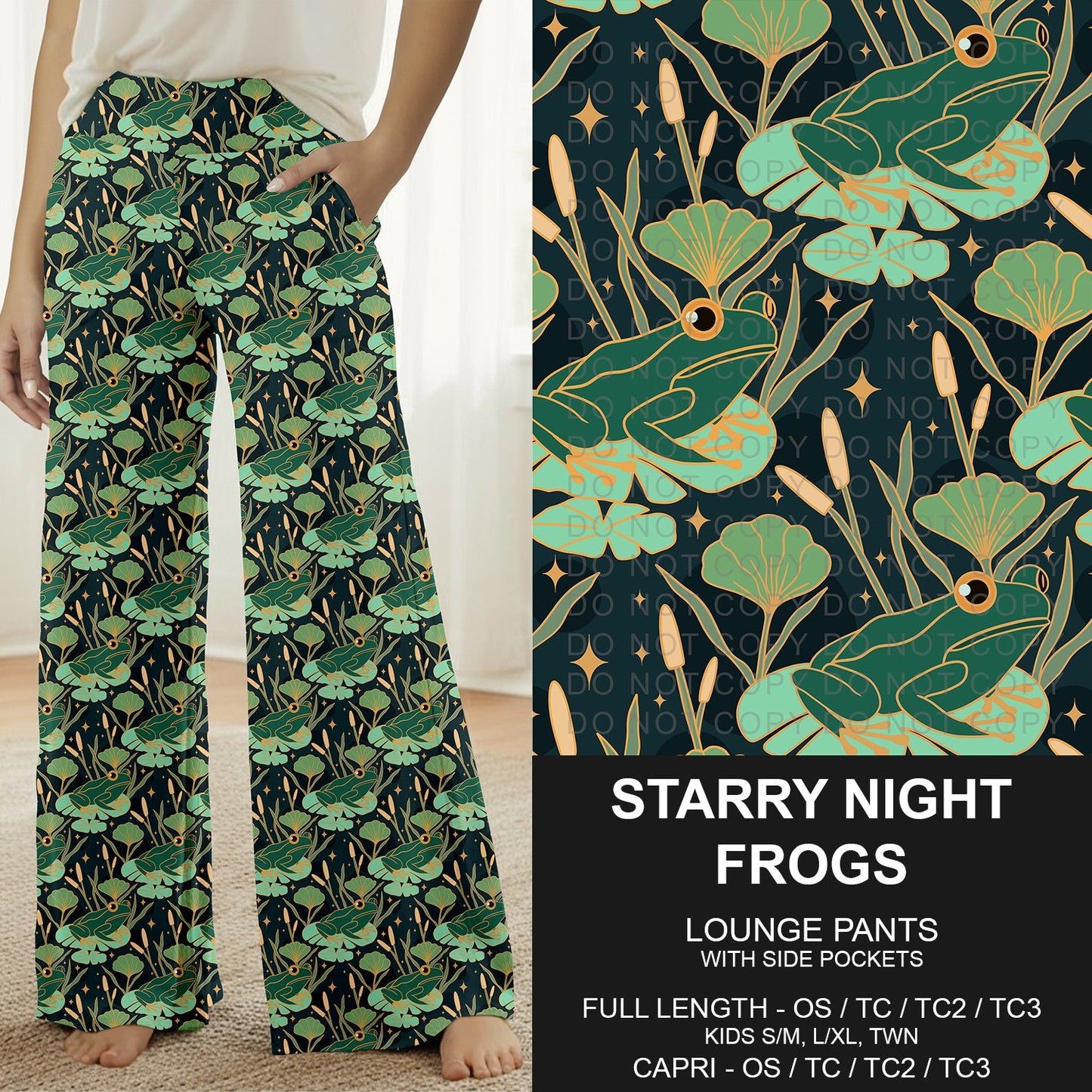 B310 - Preorder Starry Night Frogs Lounge Pants (Closes 8/30. ETA: late Oct.)