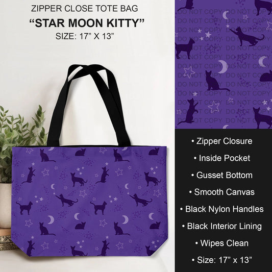 B232 - Preorder Star Moon Kitty Tote Bag (Closes 6/04. ETA: late July)