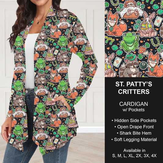 B268 - Preorder St. Patty's Critters Cardigan w/ Pockets (Closes 12/28. ETA: mid Feb.)