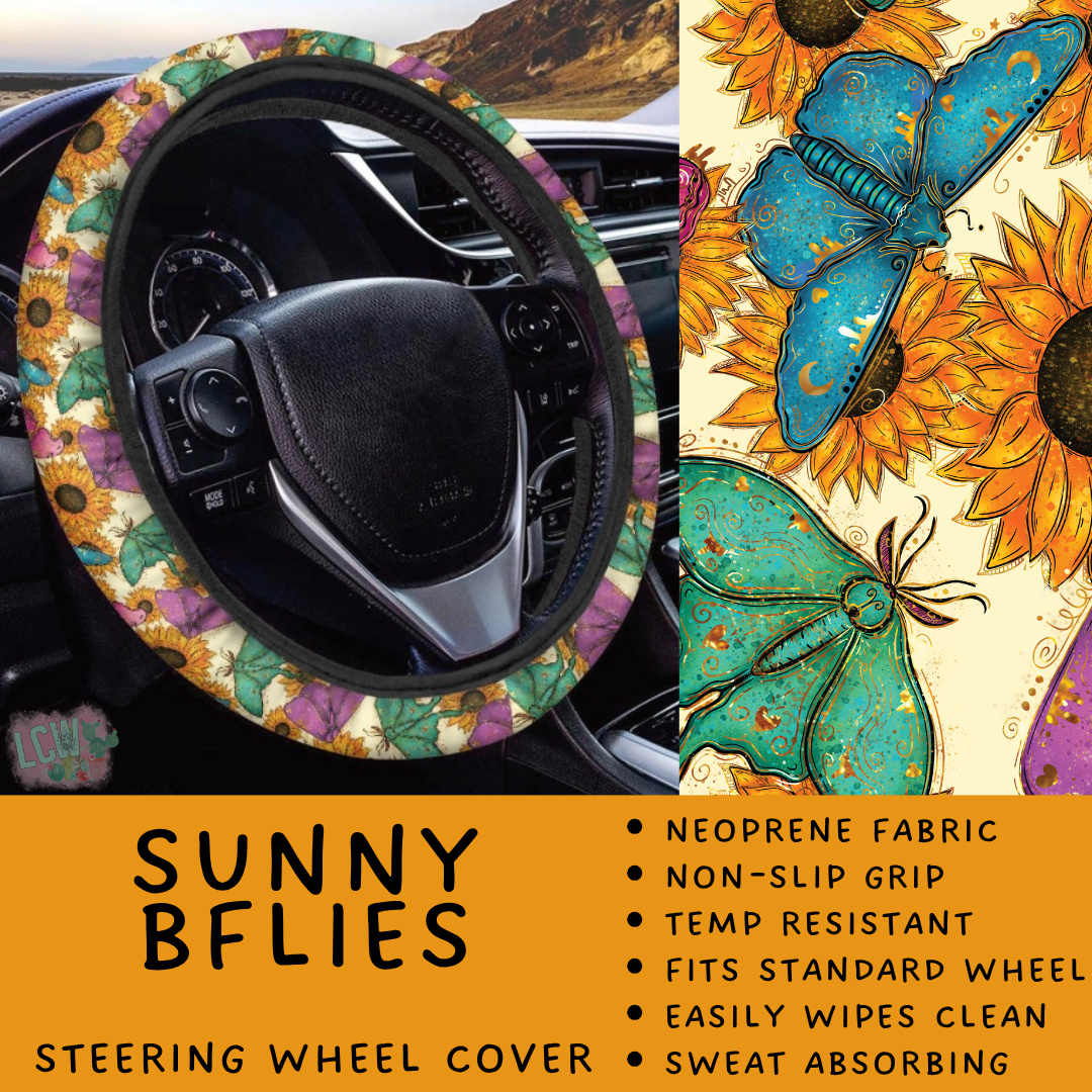 Batch #554 - Car Accessories 3 - Closes 7/10 - ETA early/mid Sept - Sunny BFlies Steering Wheel Cover