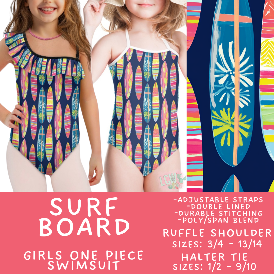 Batch #543 - Pool Party 2 - Closes 6/15 - ETA early/mid August - Surf Board Girl's Swimsuit