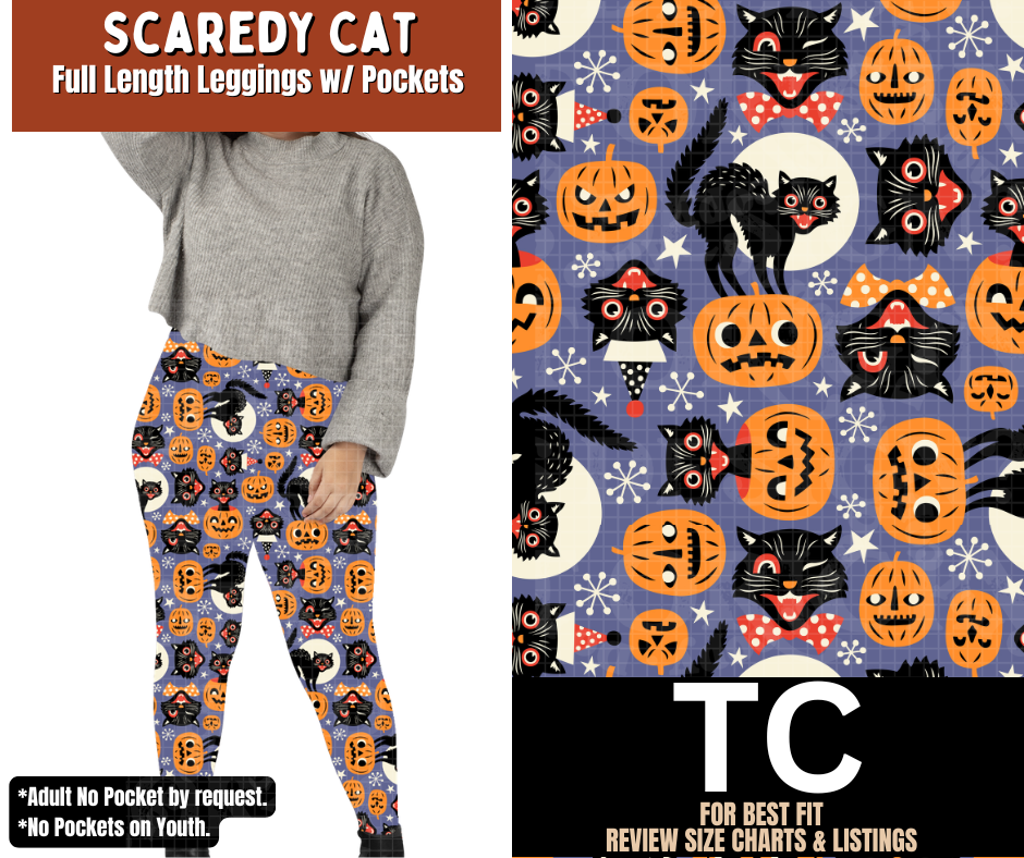 Scaredy Cat Full Length Leggings w/ Pockets