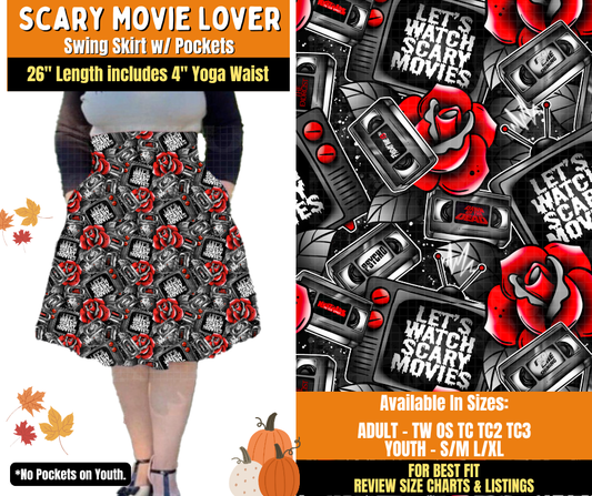 Preorder! Closes 7/16. ETA Oct. Scary Movie Lover Swing Skirt