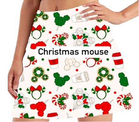 RTS - Christmas Mouse Skort with Side Pockets