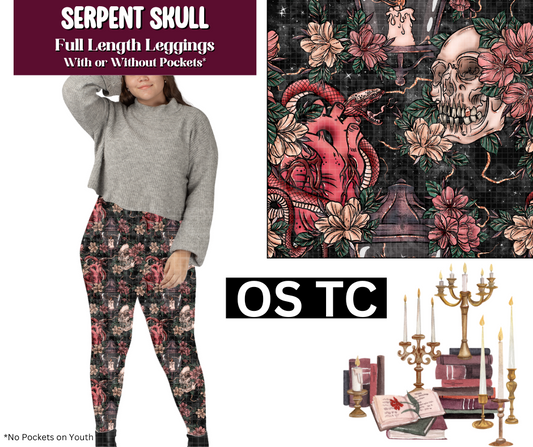 Serpent Skull Full Length Leggings w/ Pockets