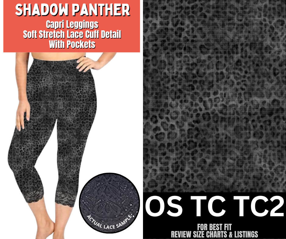Shadow Panther Lace Cuff Capris w/ Pockets