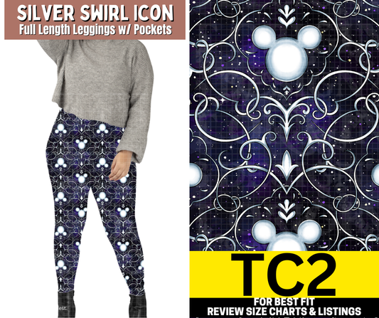 Silver Swirl Icon Fleece Leggings