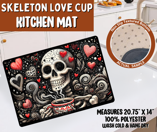 Preorder! Closes 10/19. ETA Jan. Skeleton Love Cup Kitchen Mat