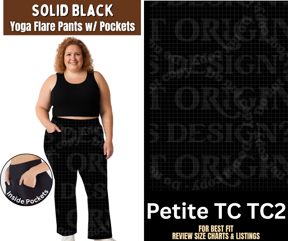 Solid Black Yoga Flare Pants