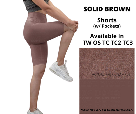 Solid Brown 10" Jamaica Shorts