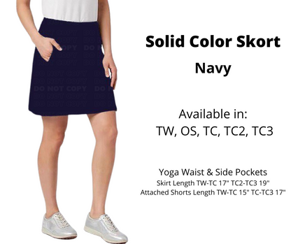 Solid Navy Skort