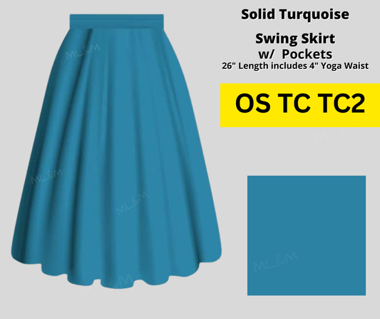 Solid Turquoise Skirt