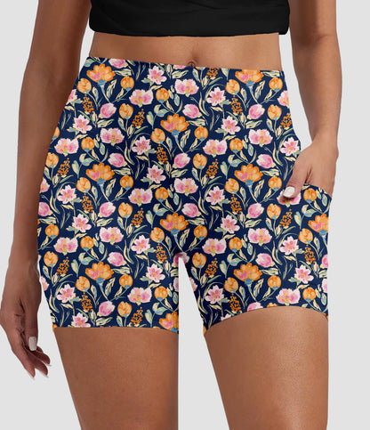 RTS - Sorbet Blooms Biker Shorts with Pockets