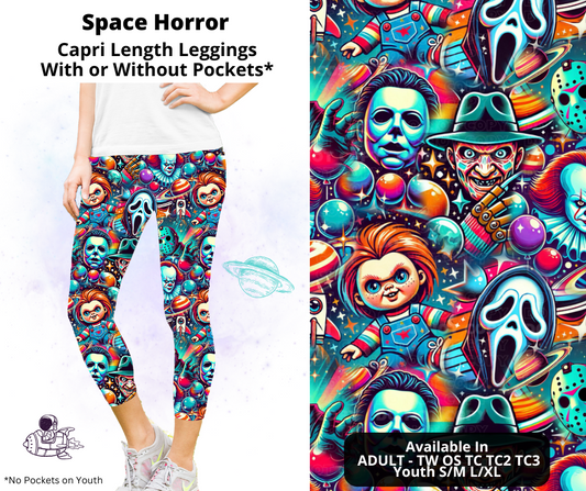 Preorder! Closes 2/3. ETA May. Space Horror Capri Leggings w/wo Pockets