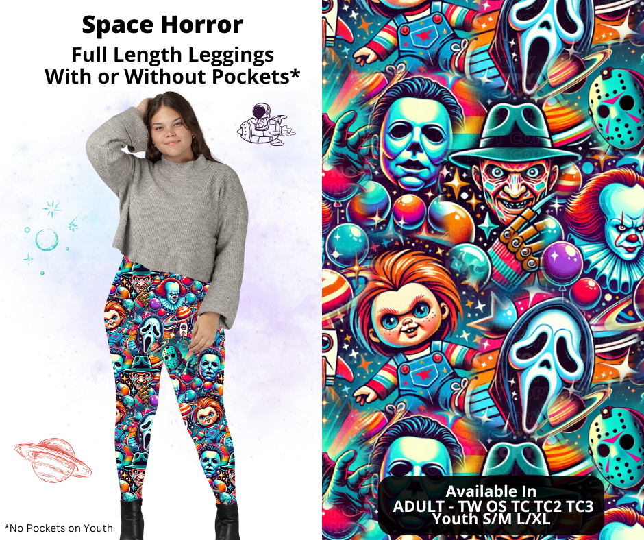 Preorder! Closes 2/3. ETA May. Space Horror Full Length Leggings w/wo Pockets