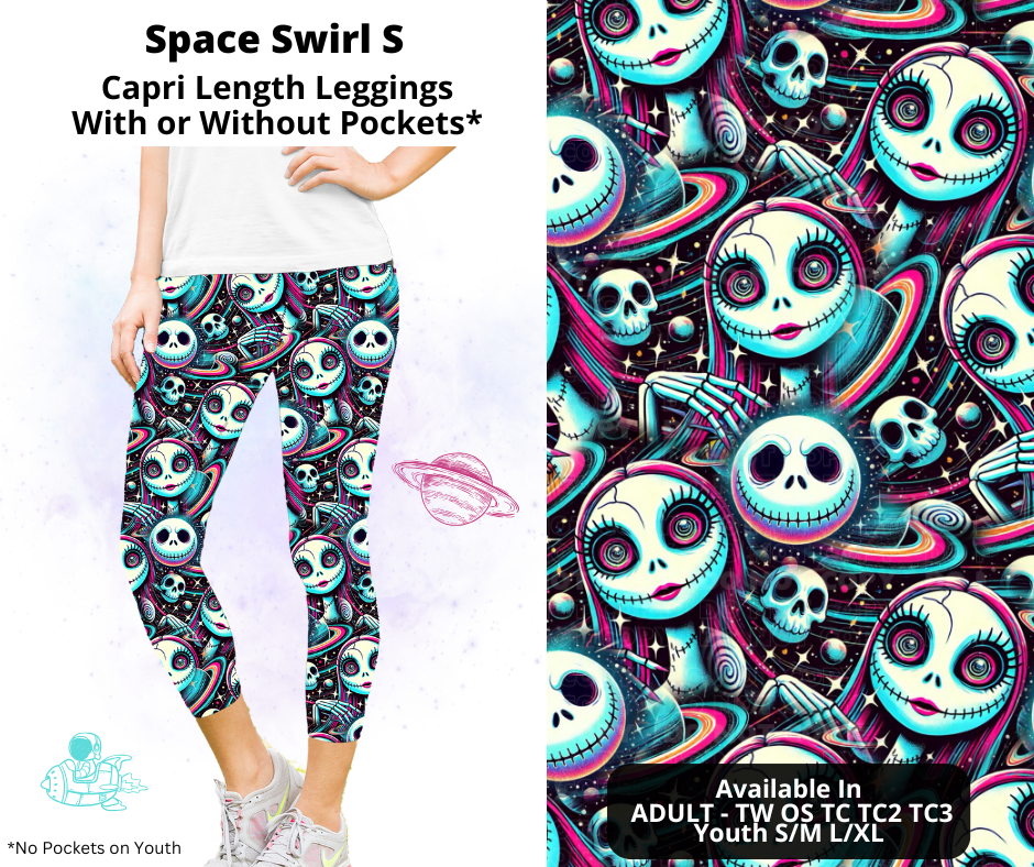 Preorder! Closes 2/3. ETA May. Space Swirl S Capri Leggings w/wo Pockets