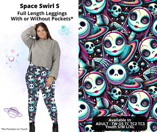 Preorder! Closes 2/3. ETA May. Space Swirl S Full Length Leggings w/wo Pockets